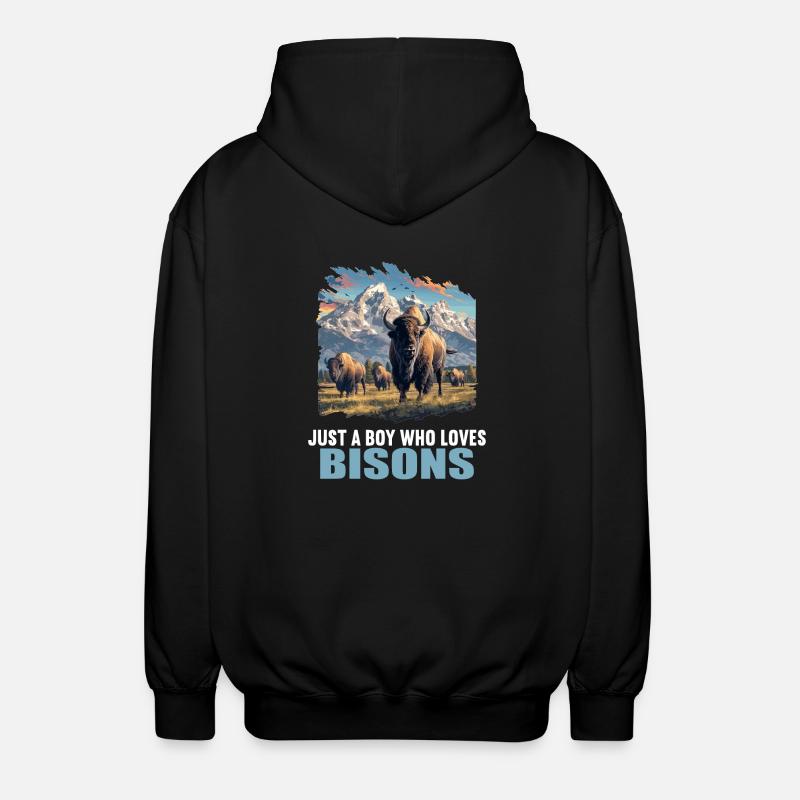 Bisons Bison - Unisex Hooded Jacket - black