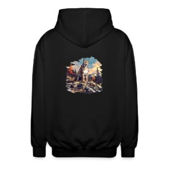 Bobcats Rotluchse Rotluchs Luchs - Unisex Kapuzenjacke - Schwarz - Hinten - AI Model Male 185 light (185cm)