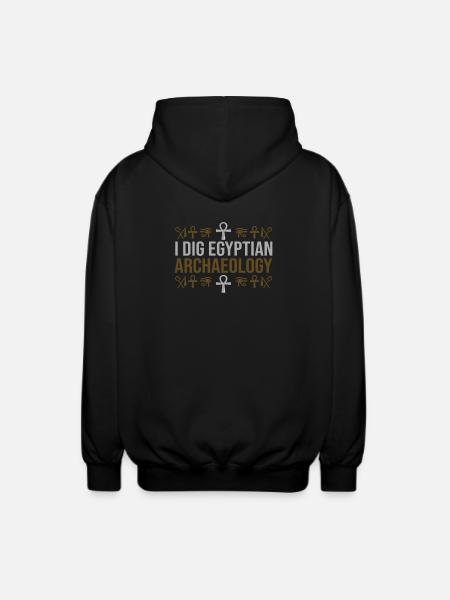 Dig Egyptian Archaeology Mythology - Unisex Hooded Jacket - black