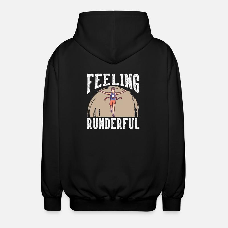 Marathon Feeling Runderful Running - Unisex Hooded Jacket - black