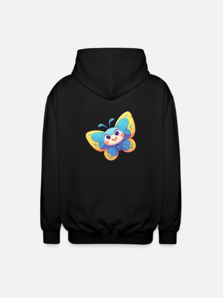 Butterfly Butterflies Butterfly - Unisex Hooded Jacket - black