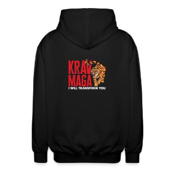 Krav Maga Tiger Sport combatif - Veste à capuche unisexe - noir - Dos - AI Model Male 185 light (185cm)