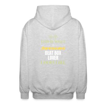 So sieht ein großartiger Beatbox-Liebhaber aus - Unisex Kapuzenjacke - Hellgrau meliert - Hinten - AI Model Male 185 light (185cm)