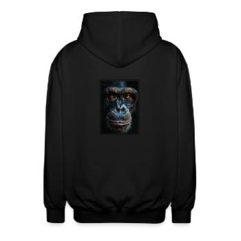 Chimpanzee Schimpansen Schimpanse - Unisex Kapuzenjacke - Schwarz - Hinten - AI Model Male 185 light (185cm)