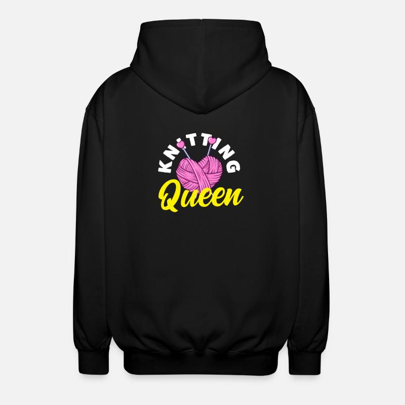 Tricot Queen Coeur Design - Veste à capuche unisexe - noir