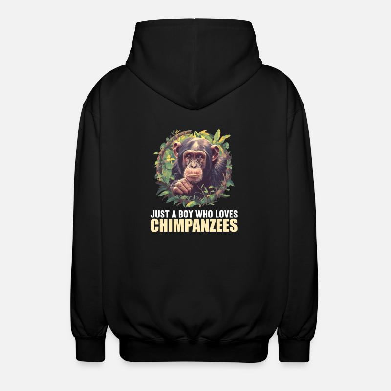 Chimpanzé Schimpansen Schimpanse - Veste à capuche unisexe - noir
