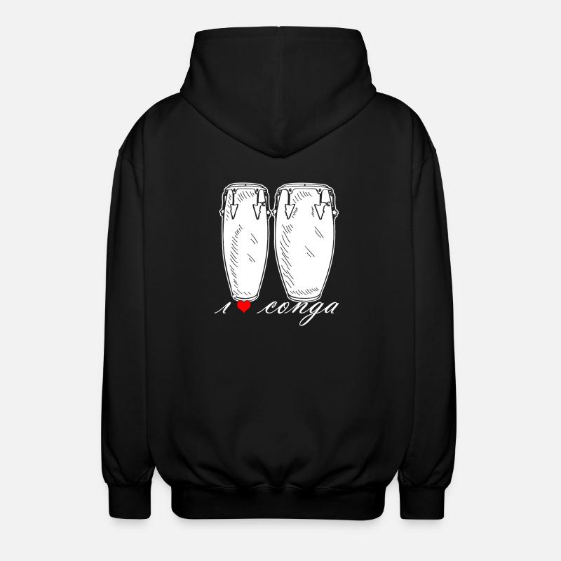 I Love Conga - Unisex Hooded Jacket - black