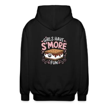 S ́More Saying Marshmallow Camping S ́More Gift - Veste à capuche unisexe - noir - Dos - AI Model Male 185 light (185cm)