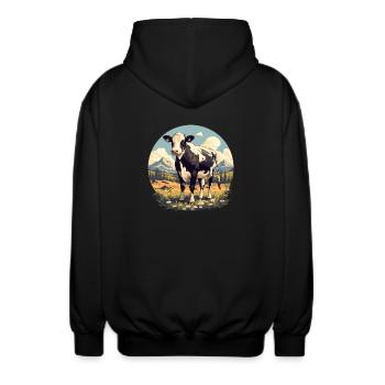 Vaches Vache - Veste à capuche unisexe - noir - Dos - AI Model Male 185 light (185cm)