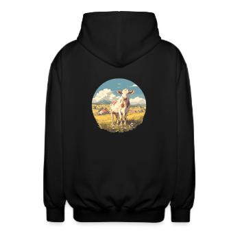 Vaches Vache - Veste à capuche unisexe - noir - Dos - AI Model Male 185 light (185cm)