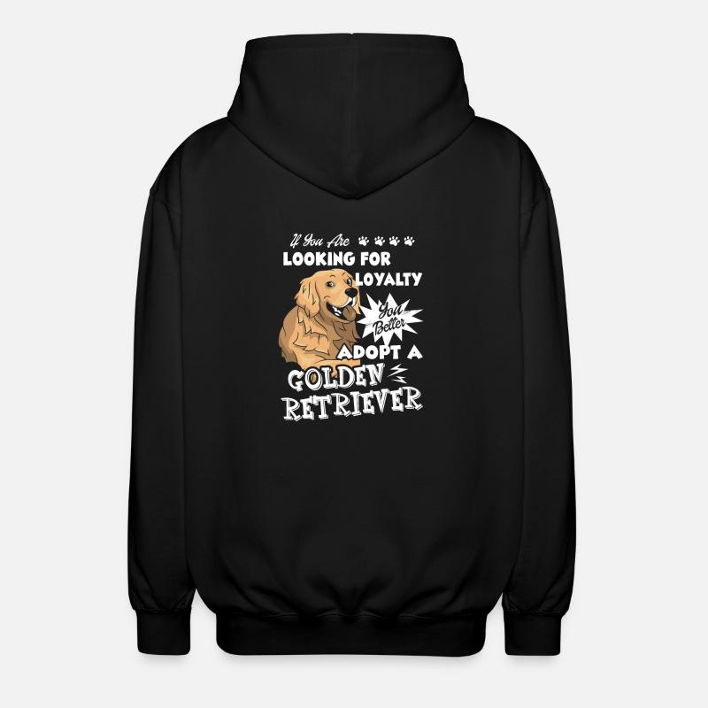 Adopt A Golden Retriever - Unisex Hooded Jacket - black