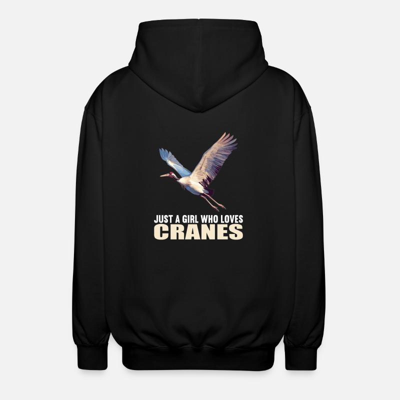 Kraniche Kranich - Unisex Kapuzenjacke - Schwarz
