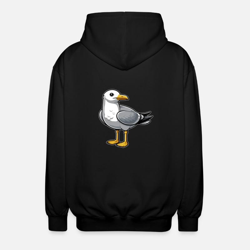 Möwe - Unisex Kapuzenjacke - Schwarz