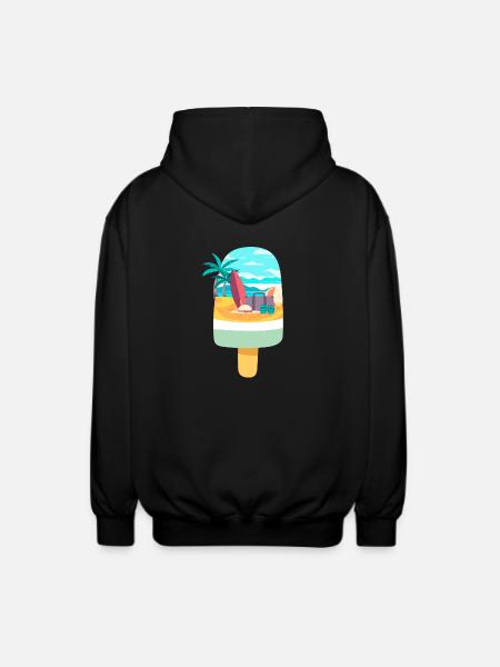 Cream Lovers Beach Vacation - Unisex Hooded Jacket - black
