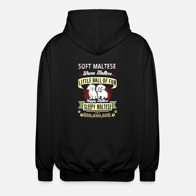 Soft Maltese Warm Maltese - Unisex Hooded Jacket - black