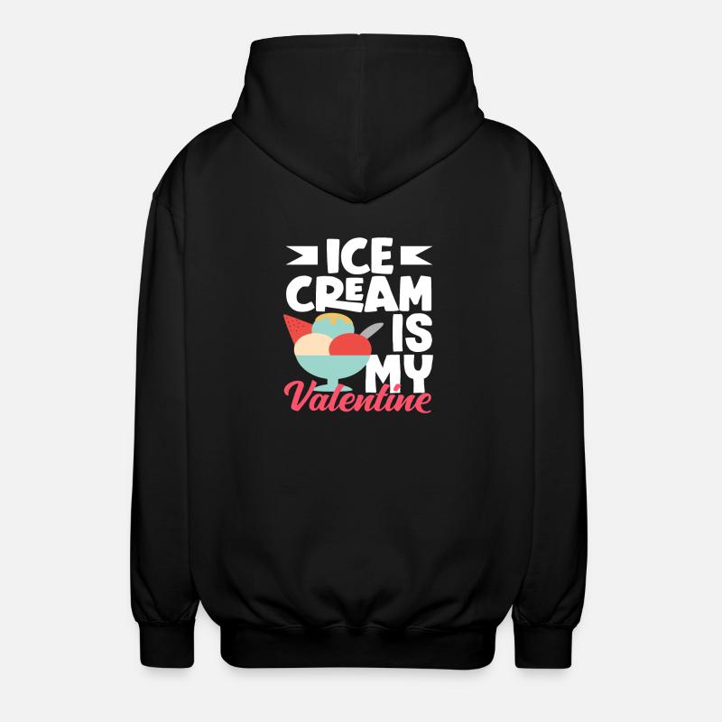 Amateur de glaces ma Saint-Valentin - Veste à capuche unisexe - noir