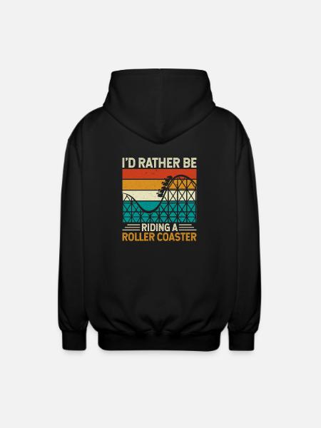 Roller Coaster Theme Park - Unisex Hooded Jacket - black