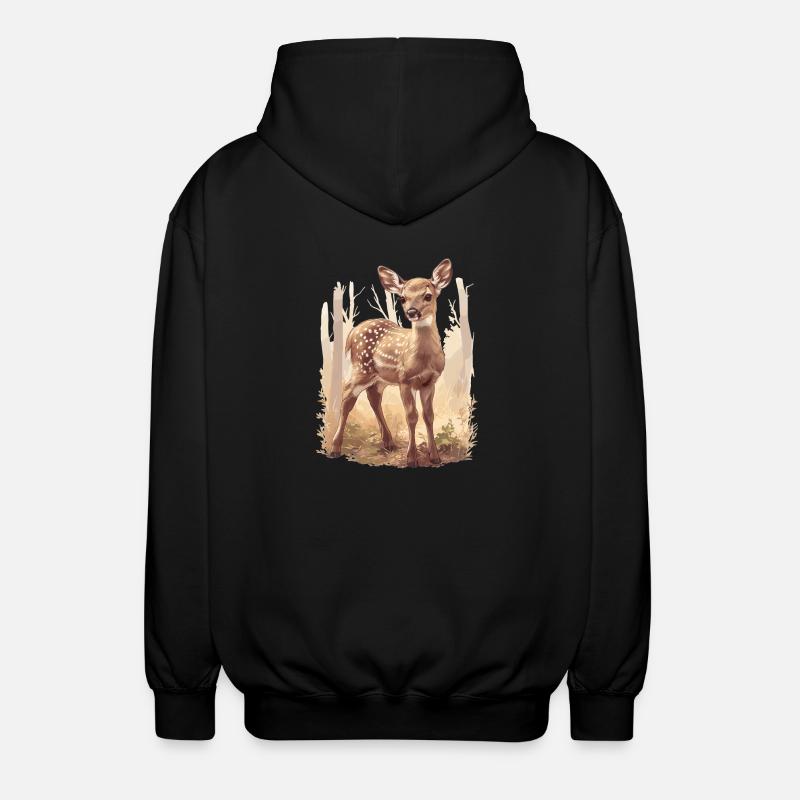 Deer Deer - Unisex Hooded Jacket - black
