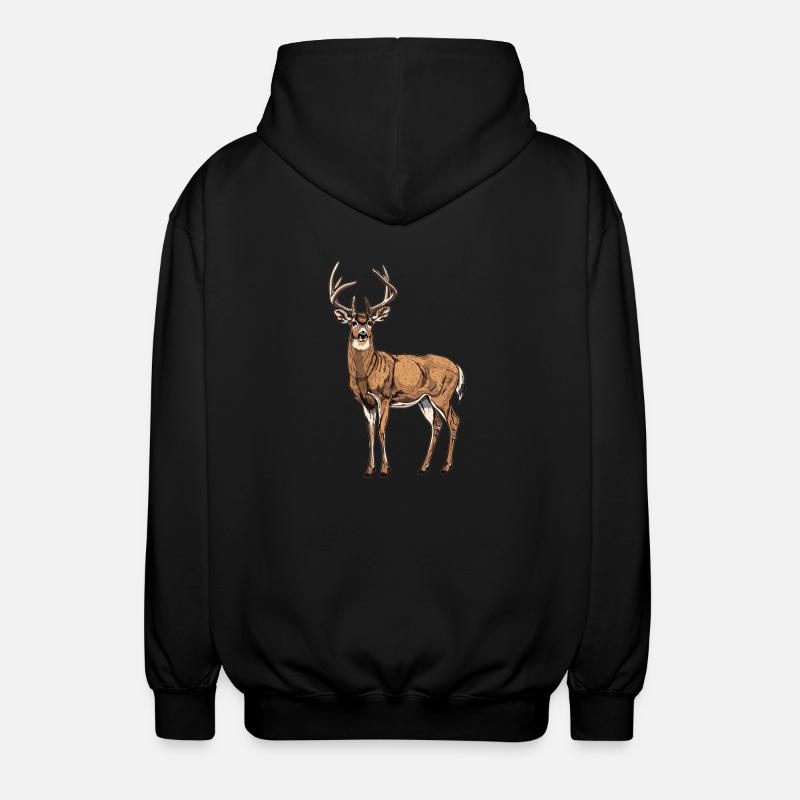 Hirsche Hirsch - Unisex Kapuzenjacke - Schwarz
