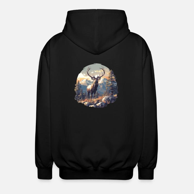 Deer Deer - Unisex Hooded Jacket - black