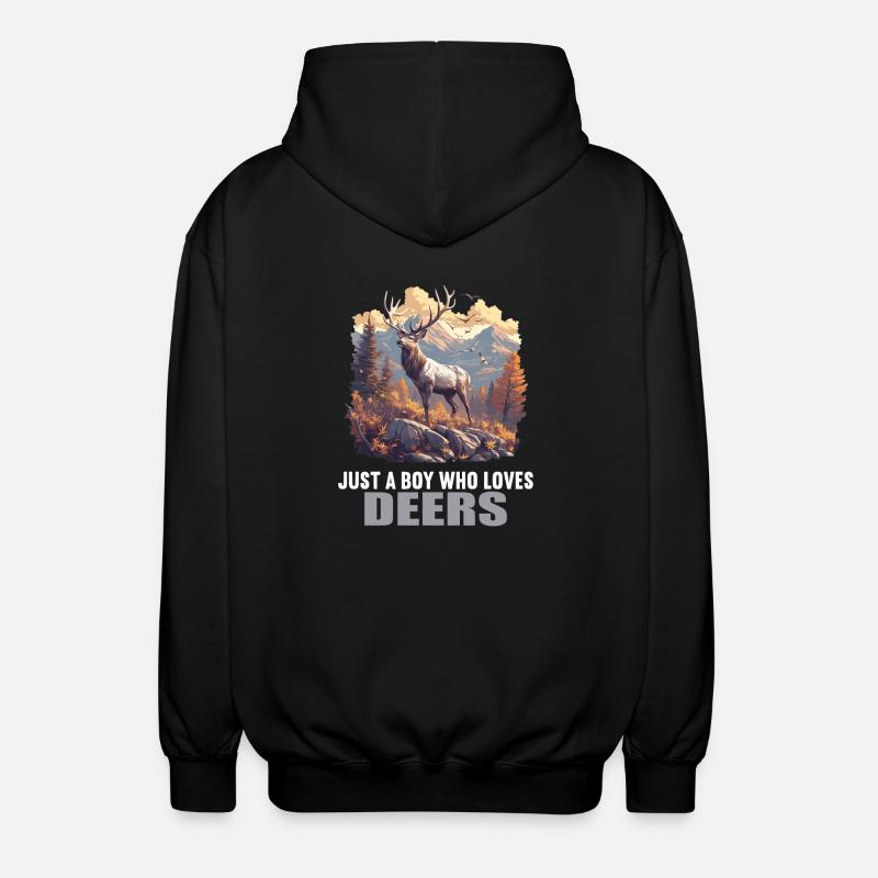 Deer Deer - Unisex Hooded Jacket - black