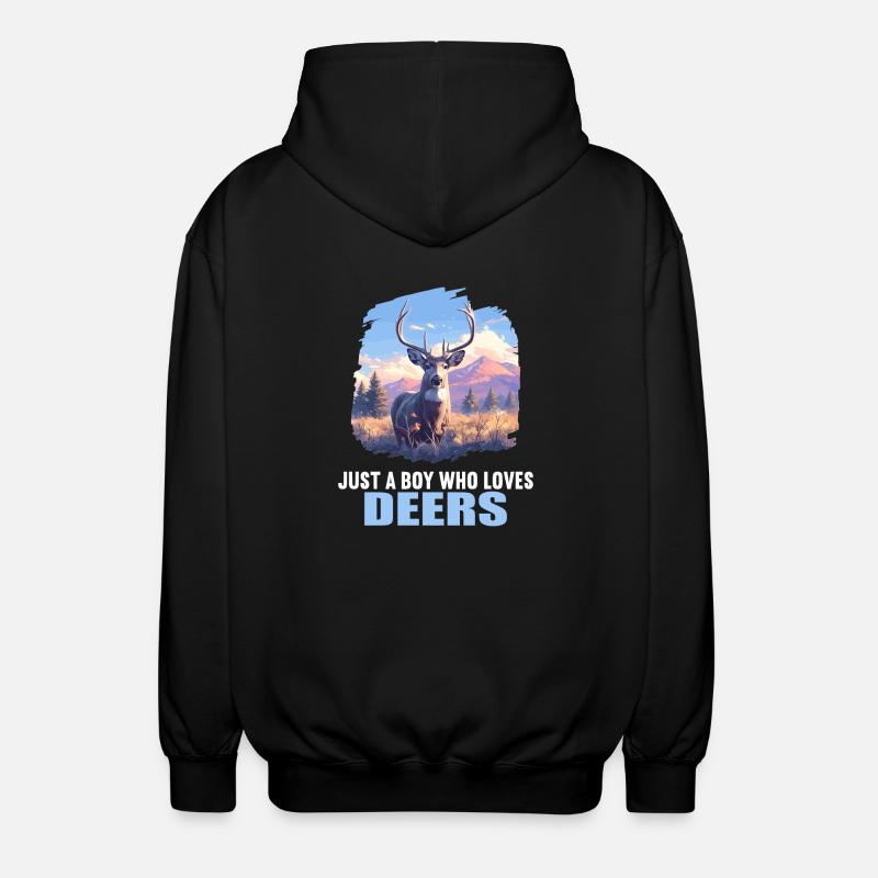 Deer Deer - Unisex Hooded Jacket - black
