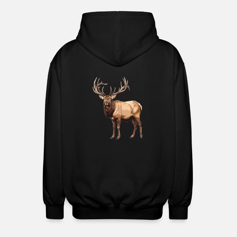 Elche Elch - Unisex Kapuzenjacke - Schwarz