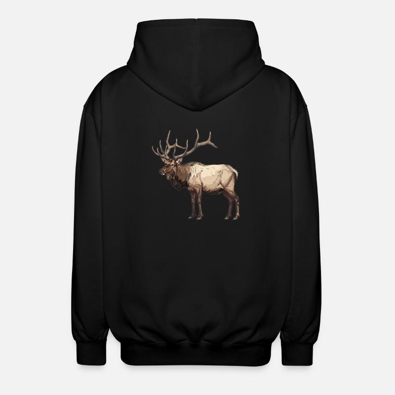 Elche Elch - Unisex Kapuzenjacke - Schwarz