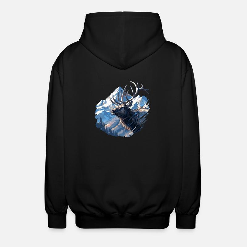 Elche Elch - Unisex Kapuzenjacke - Schwarz