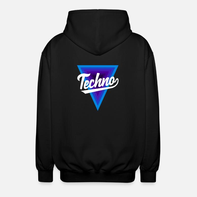 Techno Liebhaber Dreiecks-Design - Unisex Kapuzenjacke - Schwarz
