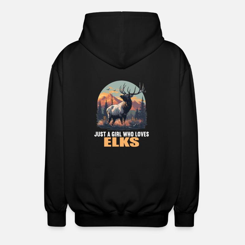 Elche Elch - Unisex Kapuzenjacke - Schwarz