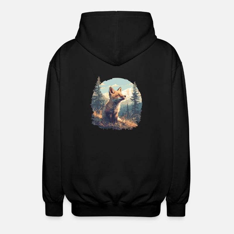 Foxes Fox - Unisex Hooded Jacket - black