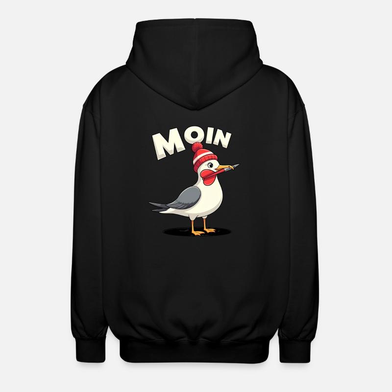 Moin Möwe - Unisex Kapuzenjacke - Schwarz