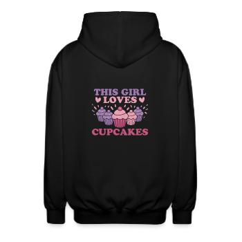 Cupcake Saying Cupcakes Funny Cupcake Gift - Unisex Hooded Jacket - black - Back - AI Model Male 185 light (185cm)