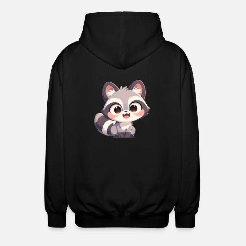 Waschbären Waschbär - Unisex Kapuzenjacke - Schwarz