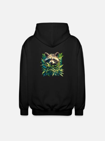 Waschbären Waschbär - Unisex Kapuzenjacke - Schwarz