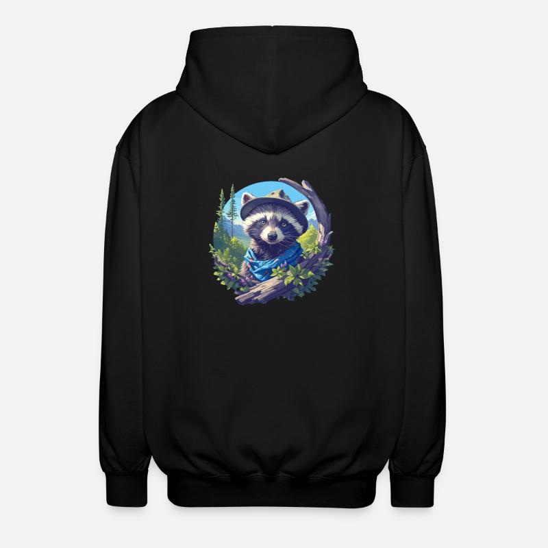 Waschbären Waschbär - Unisex Kapuzenjacke - Schwarz