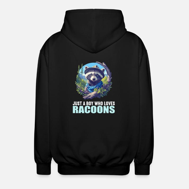 Waschbären Waschbär - Unisex Kapuzenjacke - Schwarz