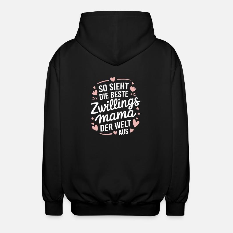 Zwillingsmama - Unisex Kapuzenjacke - Schwarz