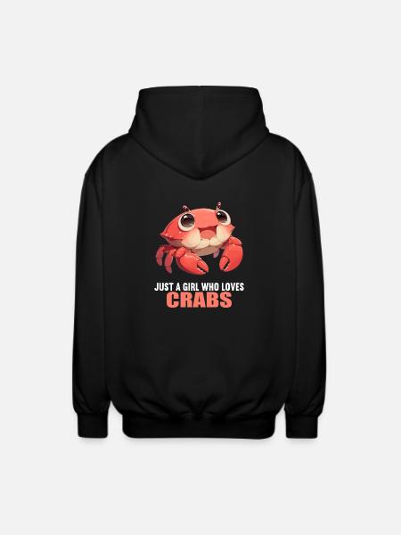 Krabbe Krabben - Unisex Kapuzenjacke - Schwarz