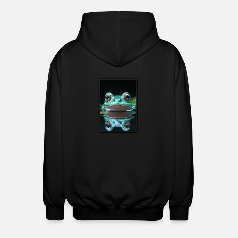 Frosch Frösche - Unisex Kapuzenjacke - Schwarz