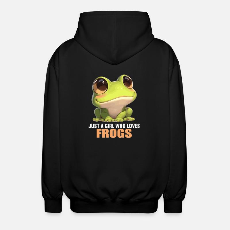 Frosch Frösche - Unisex Kapuzenjacke - Schwarz