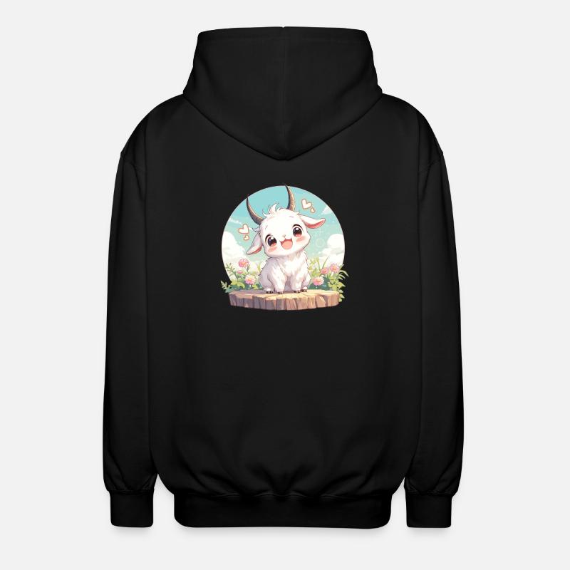 Ziegen Ziege - Unisex Kapuzenjacke - Schwarz