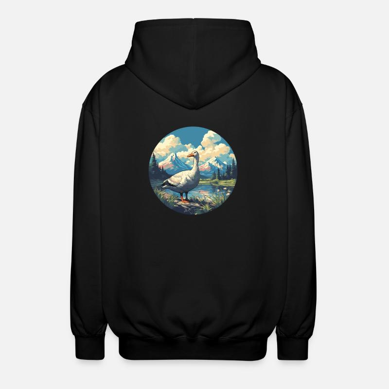 Gänse Gans - Unisex Kapuzenjacke - Schwarz