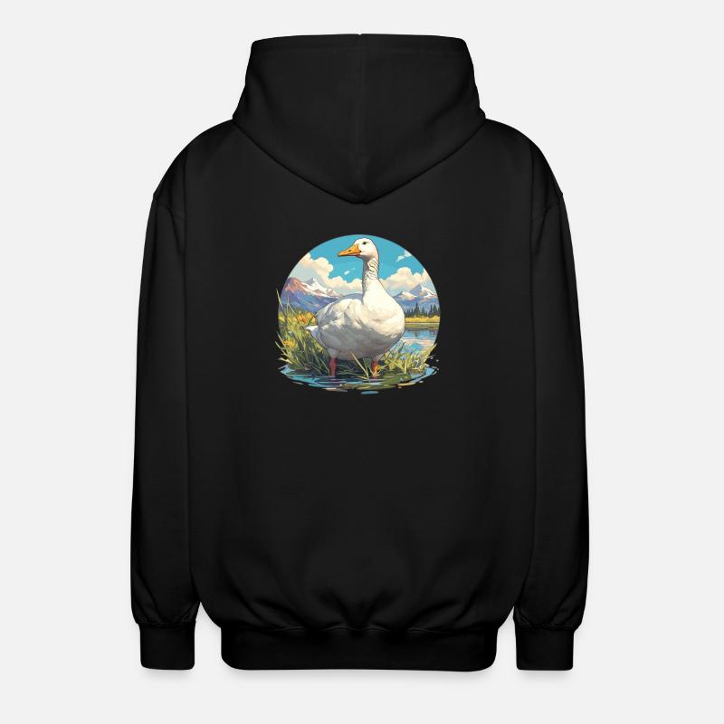 Gänse Gans - Unisex Kapuzenjacke - Schwarz
