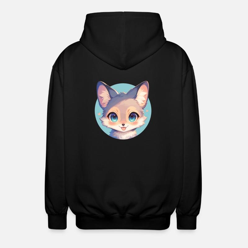 Renards gris Renard gris - Veste à capuche unisexe - noir