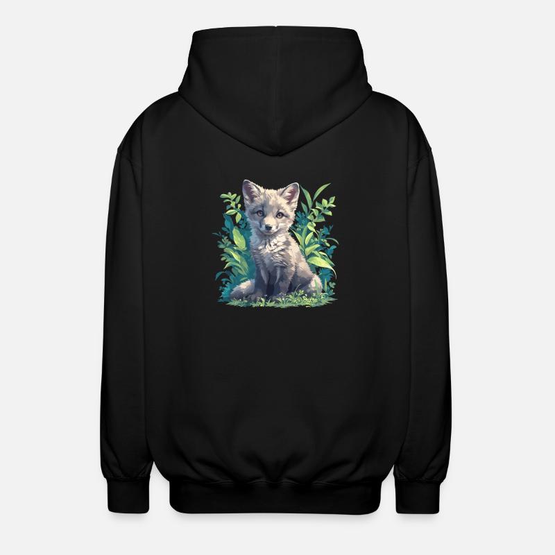 Renards gris Renard gris - Veste à capuche unisexe - noir