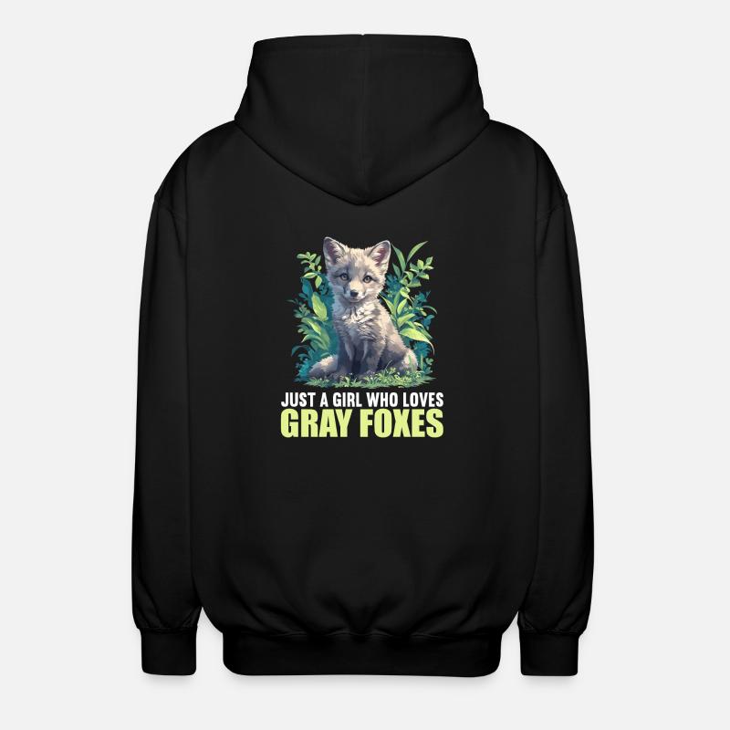 Gray Foxes Gray Fox - Unisex Hooded Jacket - black