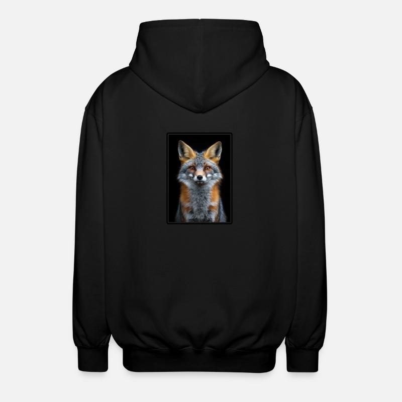 Renards gris Renard gris - Veste à capuche unisexe - noir