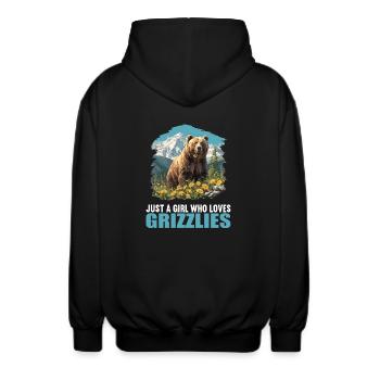 Grizzlis Ours grizzly - Veste à capuche unisexe - noir - Dos - AI Model Male 185 light (185cm)